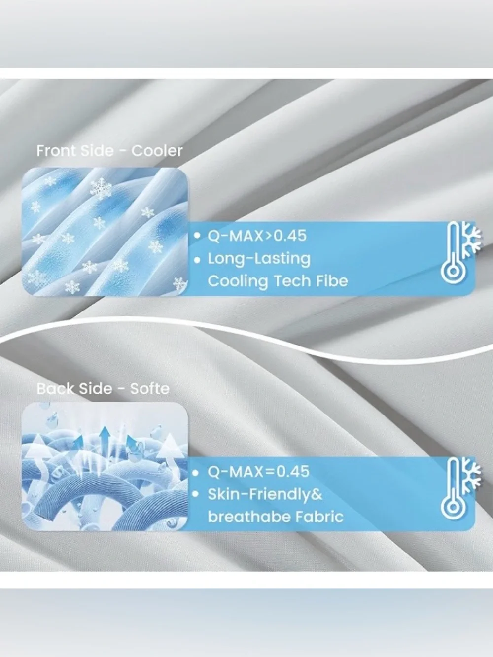 Cooling Comforter Queen Size -Cooling Blanket for Hot Sleepers, Light Grey